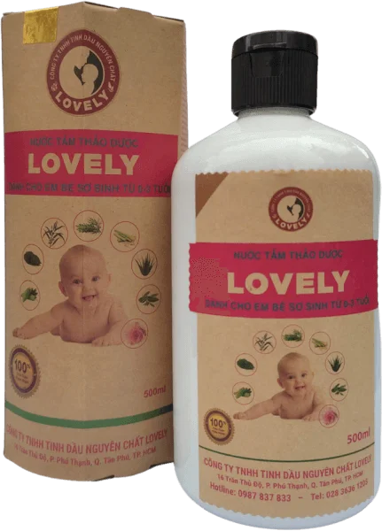 Nước tắm thảo dược Lovely - Dành cho bé sơ sinh từ 0-3 tuổi 500ml