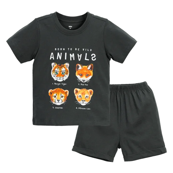 Bộ bé trai ngắn Animo HN0824004 (9M-6Y,Xám)