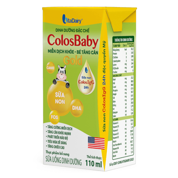 Sữa uống dinh dưỡng Colosbaby 110ml, lốc 4 hộp (trên 1 tuổi)