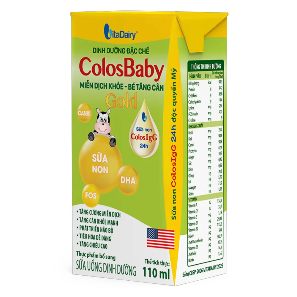 Sữa uống dinh dưỡng Colosbaby 110ml, lốc 4 hộp (trên 1 tuổi) (giao bao bì ngẫu nhiên)