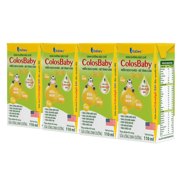 Sữa uống dinh dưỡng Colosbaby 110ml, lốc 4 hộp (trên 1 tuổi)