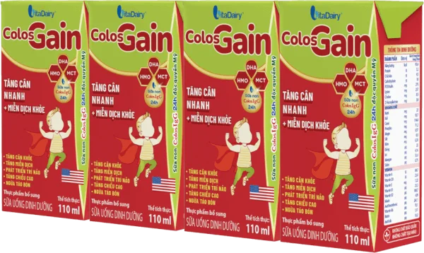 Sữa uống dinh dưỡng Colos Gain 110ml, lốc 4 hộp (trên 1 tuổi)