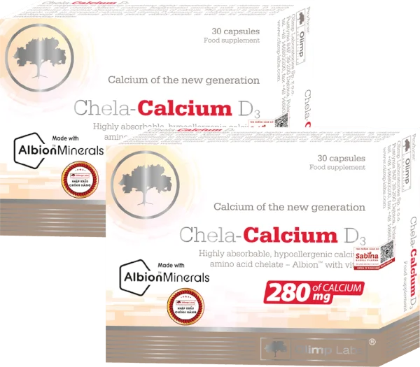 Combo 2 Thực phẩm bảo vệ sức khỏe Chela calcium D3