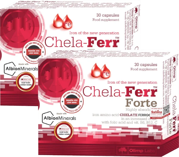 Combo 2 Thực phẩm bảo vệ sức khỏe Chela - Ferr Forte