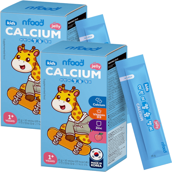 Combo 2 Thực phẩm bổ sung thạch Calci trẻ em NFood hương đào