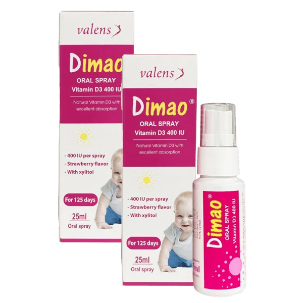 Combo 2 Xịt bổ sung Vitamin D3 thuần DIMAO ORAL SPRAY 400IU