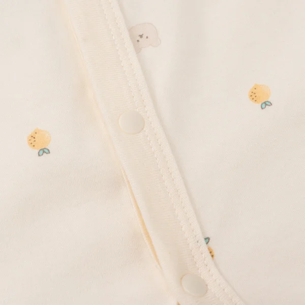 Bodysuit đông vải mỏng Animo MN0924043 (0-12M,Kem)