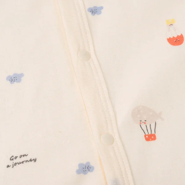 Bodysuit đông vải mỏng Animo MN0924040 (0-12M,Kem)