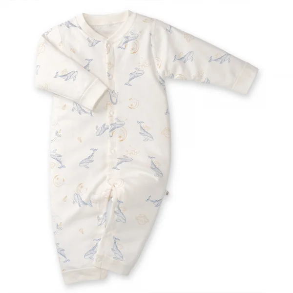 Bodysuit đông vải mỏng Animo MN0924039 (0-12M,Trắng)