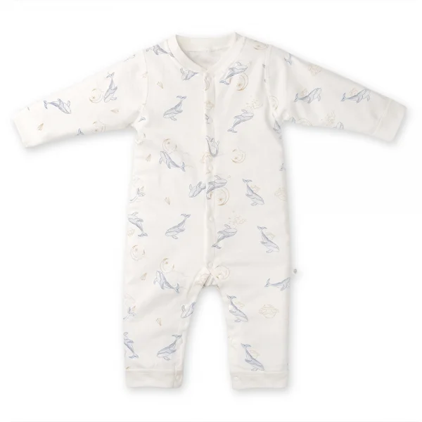 Bodysuit đông vải mỏng Animo MN0924039 (0-12M,Trắng)
