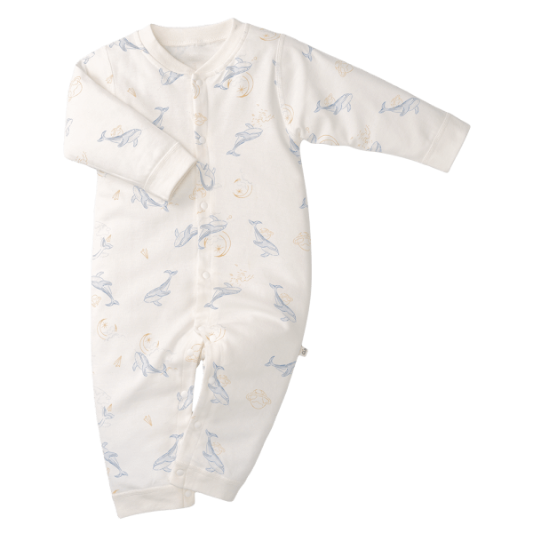 Bodysuit đông vải mỏng Animo MN0924039 (0-12M,Trắng)
