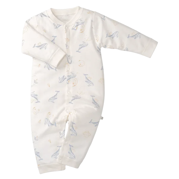 Bodysuit đông vải mỏng Animo MN0924039 (0-12M,Trắng)
