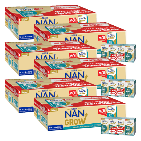 Combo 6 thùng sữa Nestlé NANGROW 6 (8x110ml) Mua 6 tặng 2