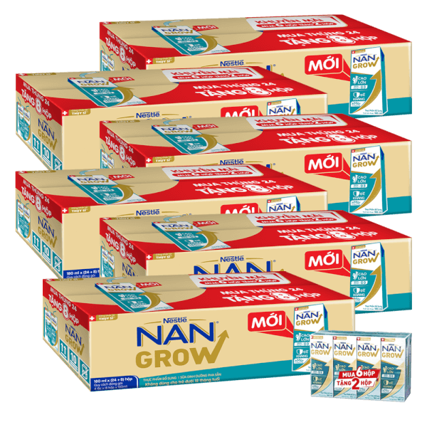 Combo 6 thùng sữa Nestlé NANGROW 4 (8x180ml) Mua 6 tặng 2