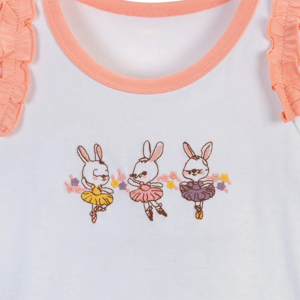 Bộ bé gái ngắn Animo TQ0824009 (9M-4Y,Trắng phối hồng)