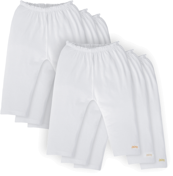 Combo 2 Set 3 quần sơ sinh dài Animo Easy HN0524016 (0-3M,Trắng)