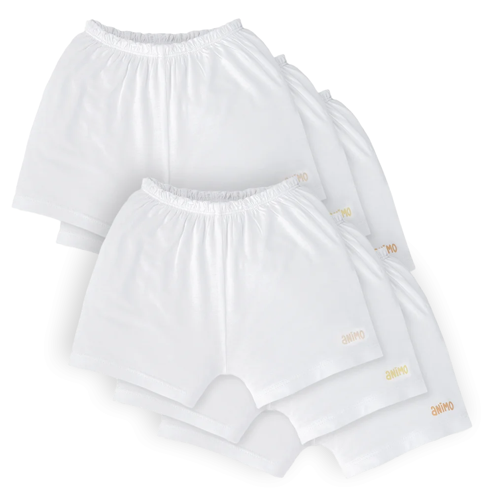 Combo 2 Set 3 quần sơ sinh ngắn Animo Easy HN0524015 (3-6M,Trắng)