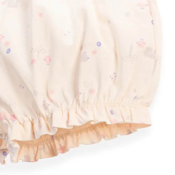 Bộ bé gái ngắn Gà con Chip Chip Animo TX0624004 (6M-6Y,Hồng )