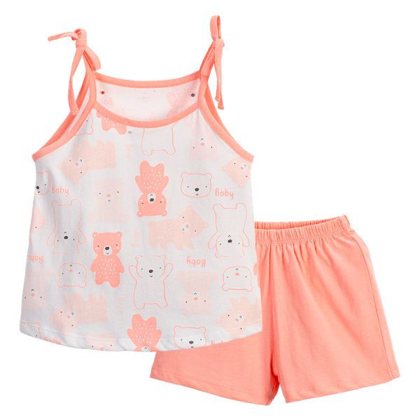 Bộ bé gái ngắn Animo Easy TX0824012 (1-4Y,Hồng cam)