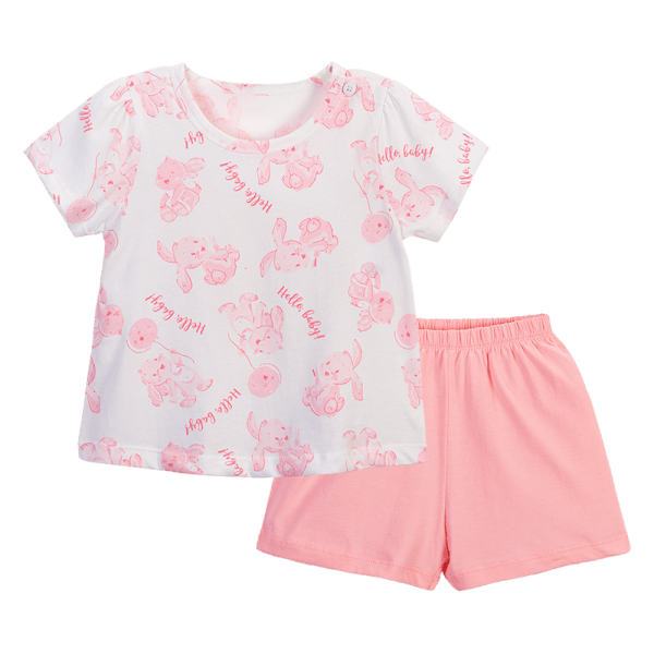 Bộ bé gái ngắn Animo Easy TX0824017 (1-4Y,Hồng nhạt)