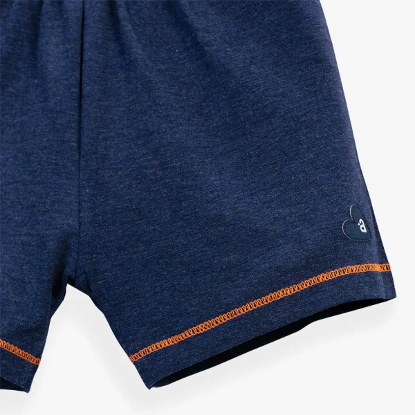 Bộ tính năng ngắn, vải sợi sồi BST Bóng chày Animo BMC123083 (0-24M,Xanh đen)