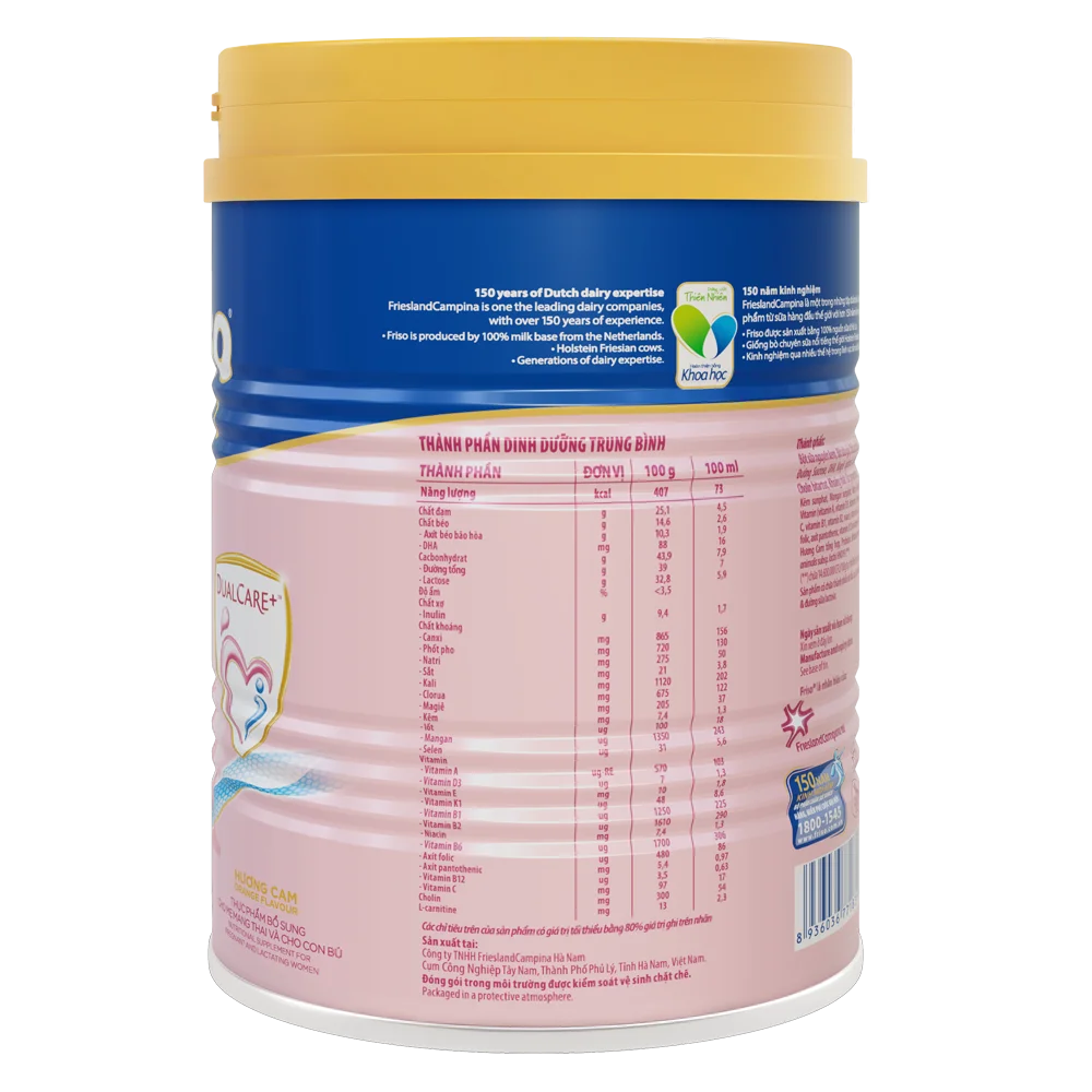 Combo 2 lon Sữa bầu Friso Mum Gold 400g hương cam