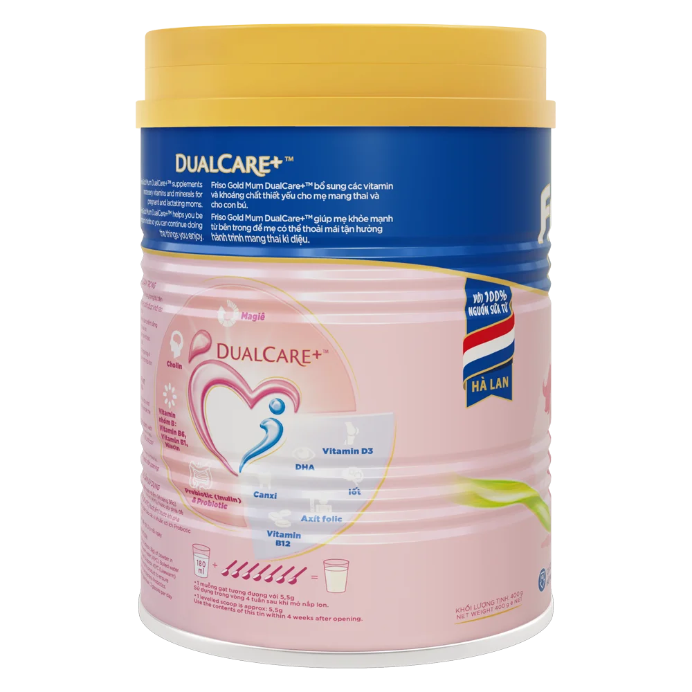 Combo 2 lon Sữa bầu Friso Mum Gold 400g hương cam