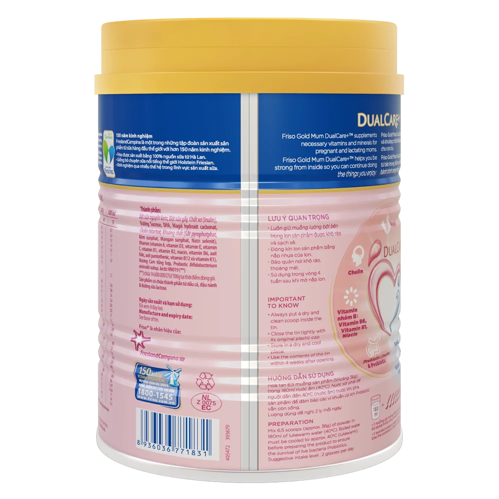 Combo 2 lon Sữa bầu Friso Mum Gold 400g hương cam