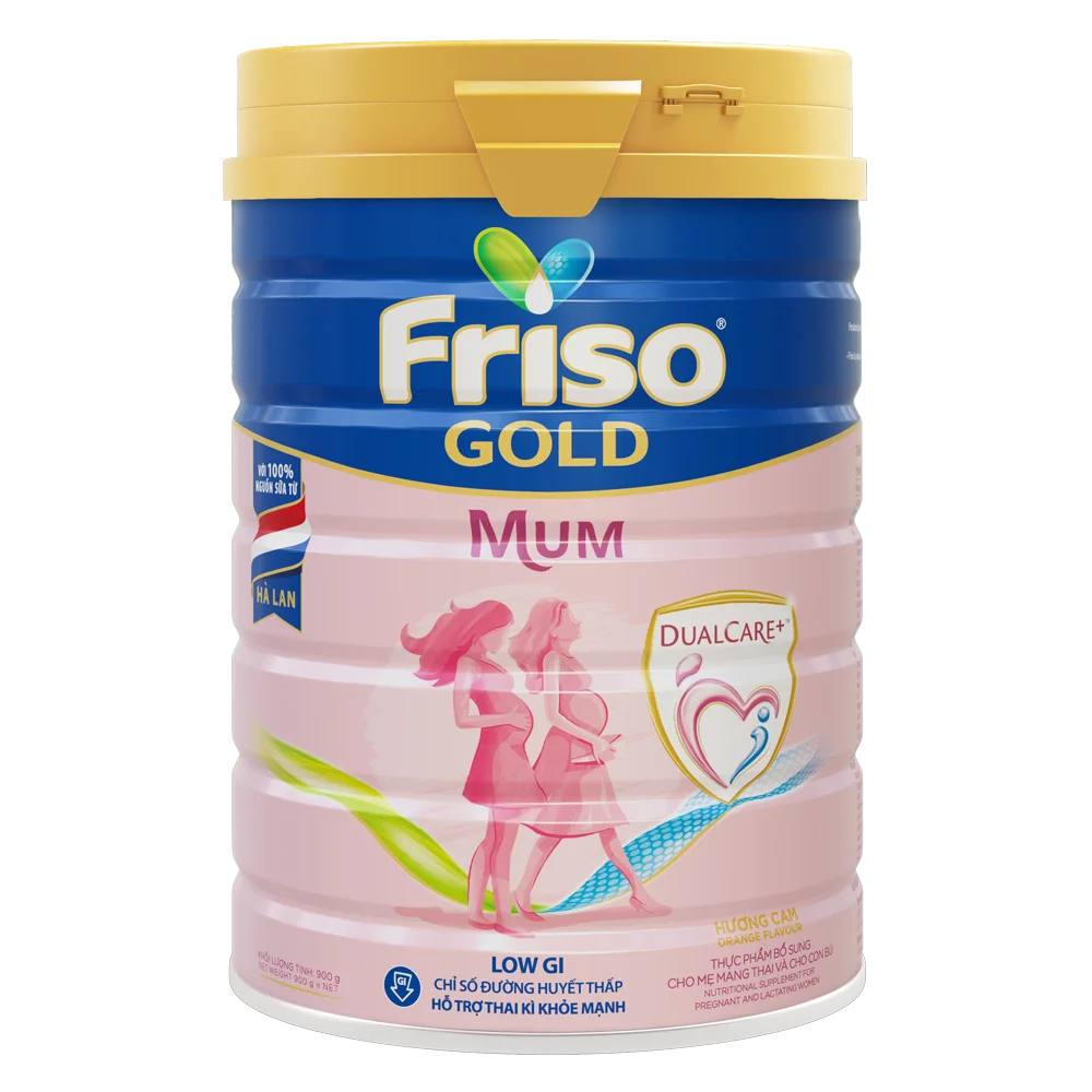 Combo 2 lon Sữa bầu Friso Mum Gold 900g hương cam