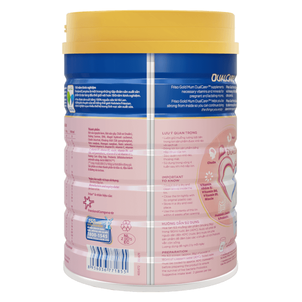 Combo 6 lon Sữa bầu Friso Mum Gold 900g hương cam