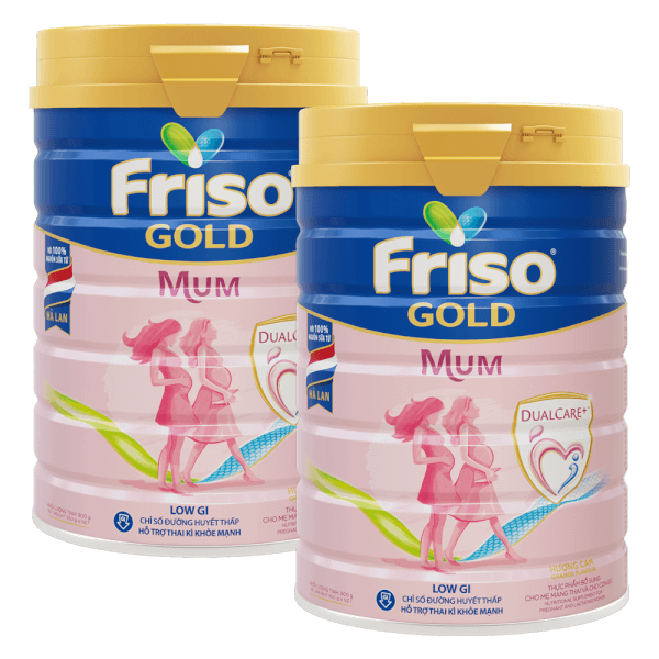 Combo 2 lon Sữa bầu Friso Mum Gold 900g hương cam