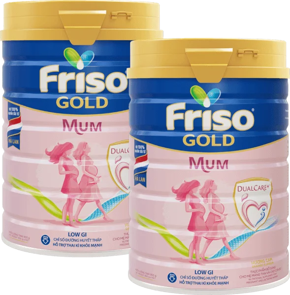 Combo 2 lon Sữa bầu Friso Mum Gold 900g hương cam