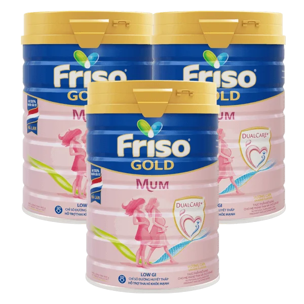 Combo 3 lon Sữa bầu Friso Mum Gold 900g hương cam