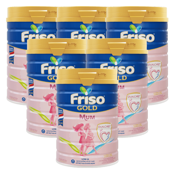 Combo 6 lon Sữa bầu Friso Mum Gold 900g hương cam