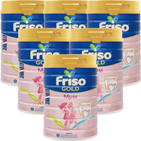 Combo 6 lon Sữa bầu Friso Mum Gold 900g hương cam