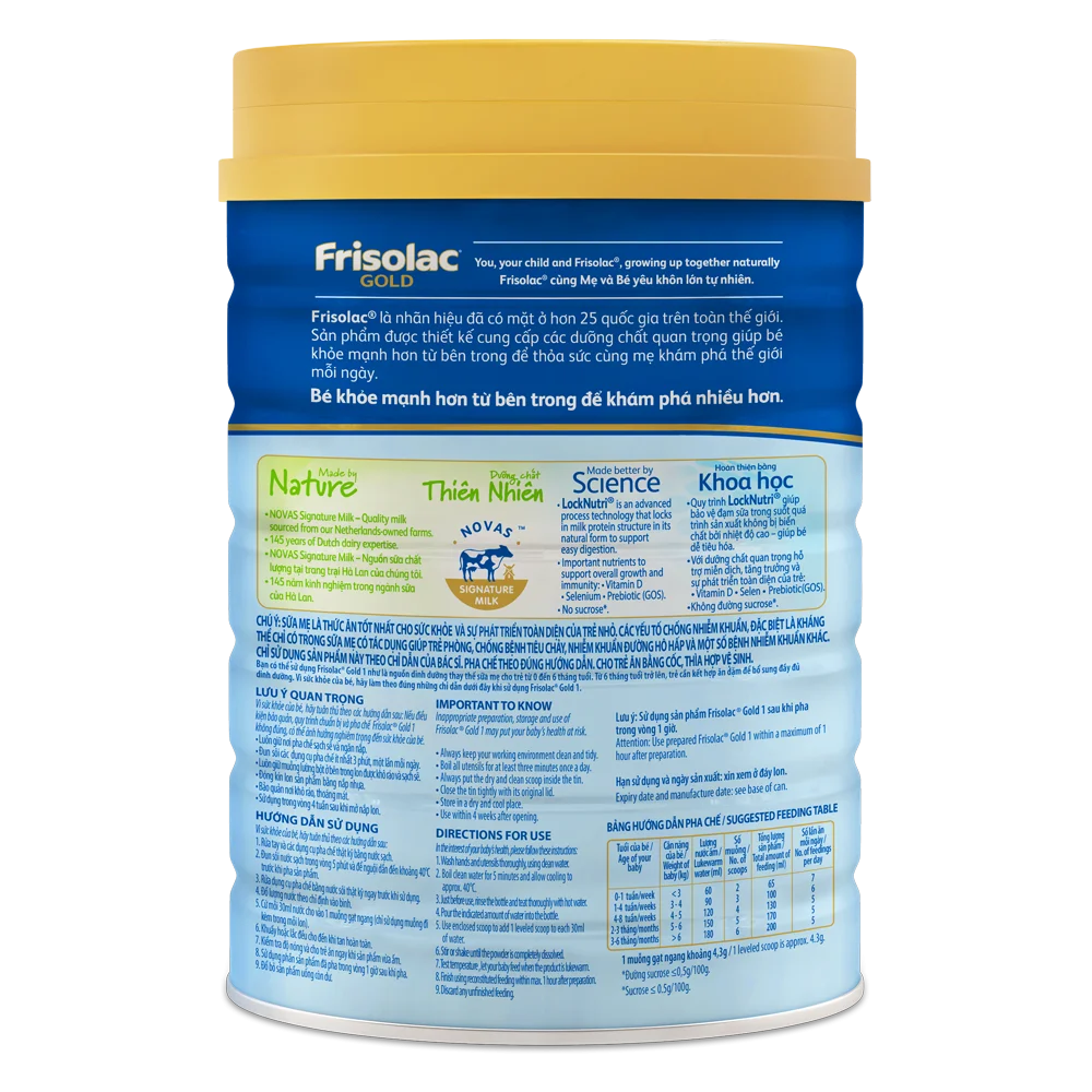Sữa Frisolac Gold số 1 850g (0-6 tháng)