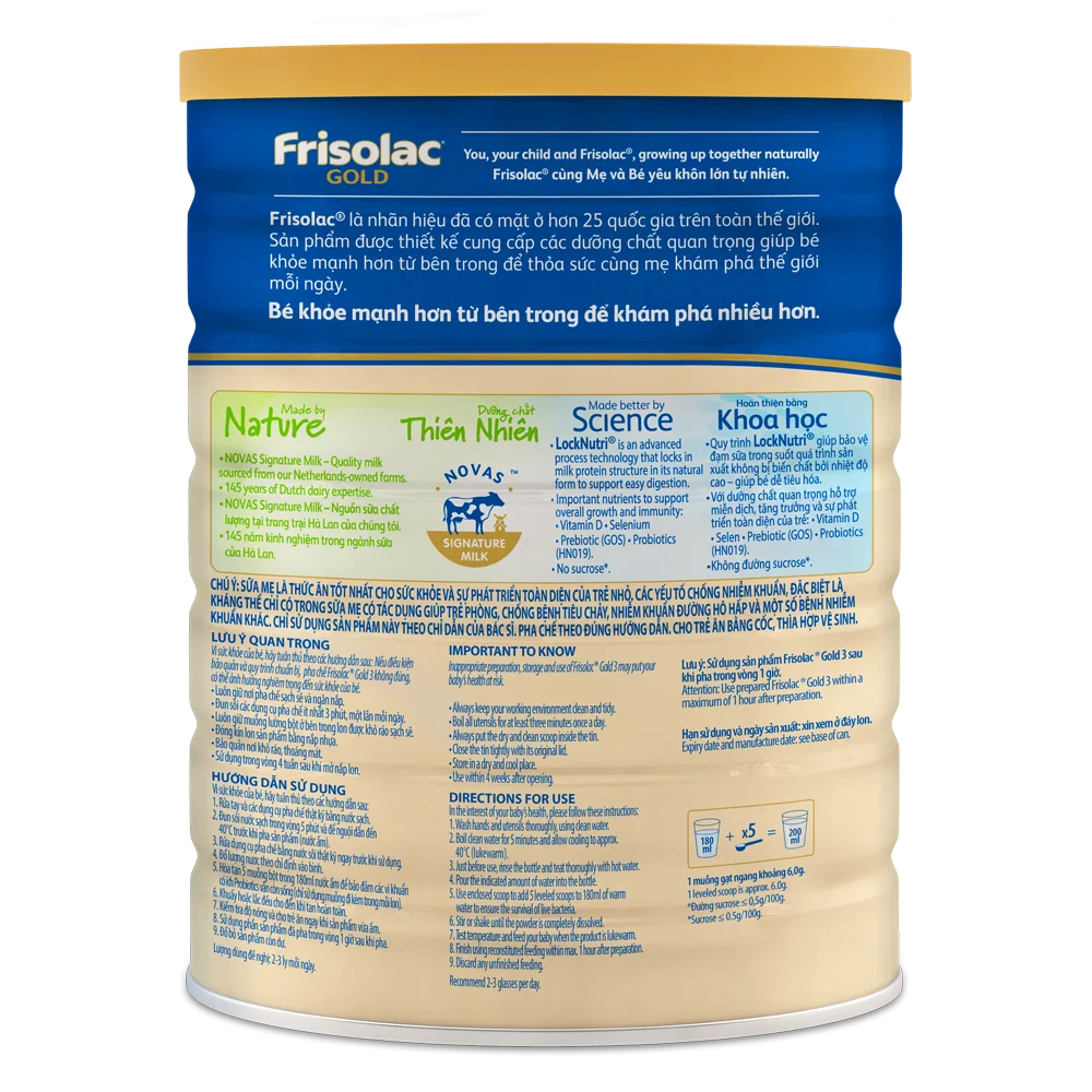 Sữa Frisolac Gold số 3 1400g (1-2 tuổi)