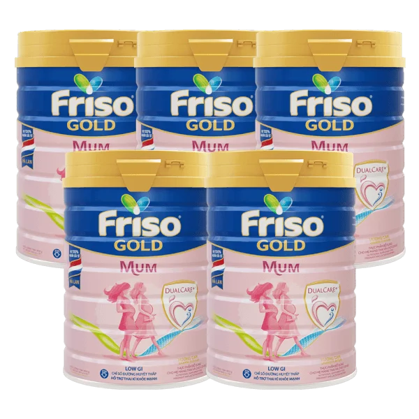Combo 5 lon Sữa bầu Friso Mum Gold 830g hương cam *Giao bao bì ngẫu nhiên