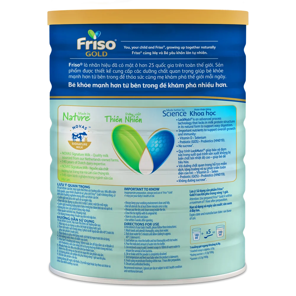 Combo 3 lon Friso Gold 4, 2 - 6 tuổi (1400gr)