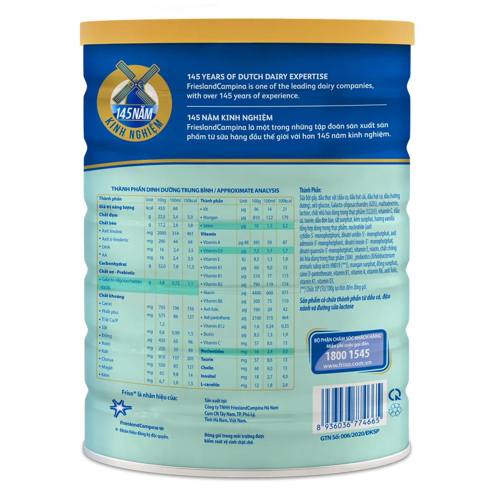 Combo 3 lon Friso Gold 4, 2 - 6 tuổi (1400gr)