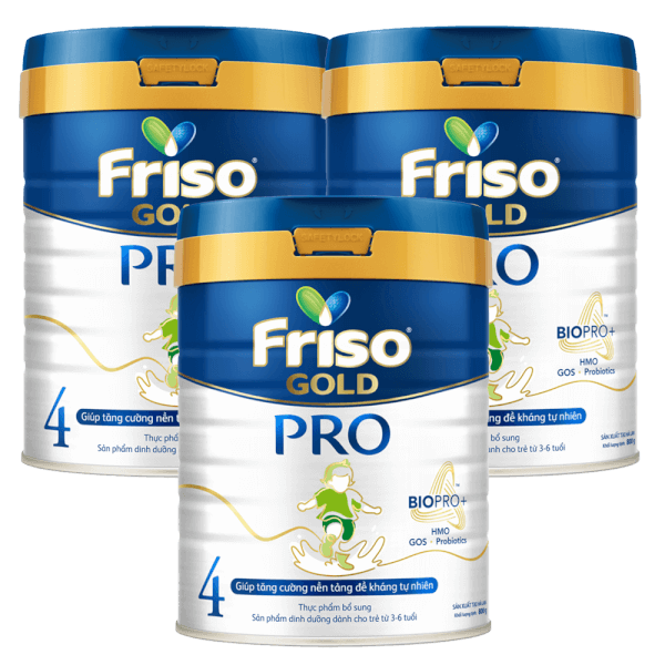 Combo 3 lon sữa Friso Gold Pro số 4, 800g (trên 3 tuổi)