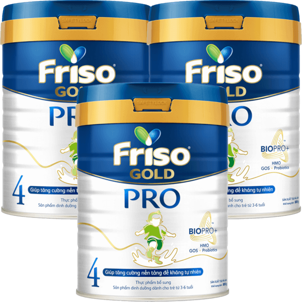 Combo 3 lon sữa Friso Gold Pro số 4, 800g (trên 3 tuổi)