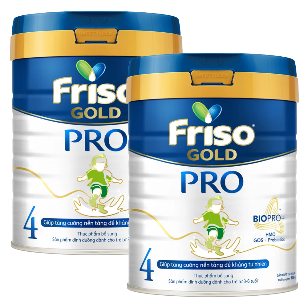 Combo 2 lon sữa Friso Gold Pro số 4, 800g (trên 3 tuổi)