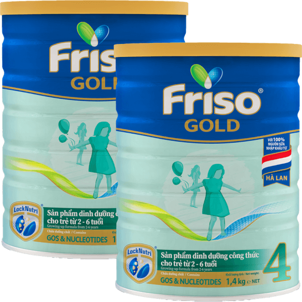 Combo 2 lon Friso Gold 4, 2 - 6 tuổi (1400gr)