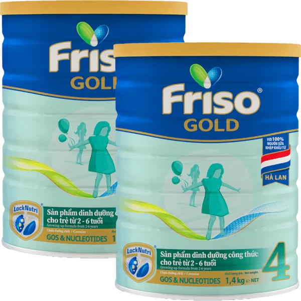 Combo 2 lon Friso Gold 4, 2 - 6 tuổi (1400gr)