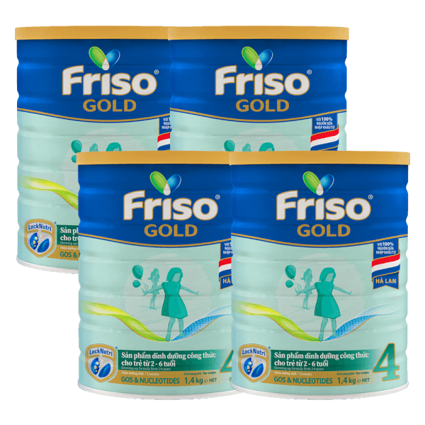 Combo 4 lon Friso Gold 4, 2 - 6 tuổi (1400gr)