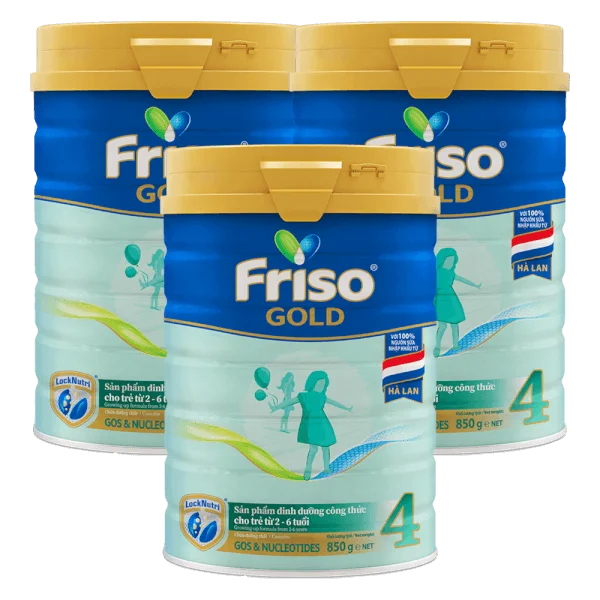 Combo 3 lon Friso Gold 4, 2 - 6 tuổi (850gr)