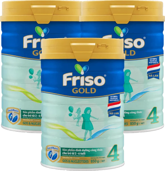 Combo 3 lon Friso Gold 4, 2 - 6 tuổi (850gr)