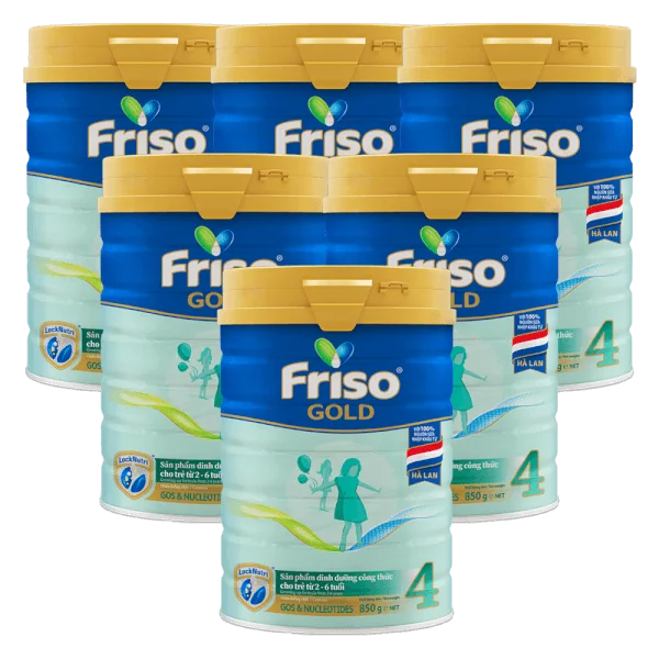 Combo 6 lon Friso Gold 4, 2 - 6 tuổi (850gr)