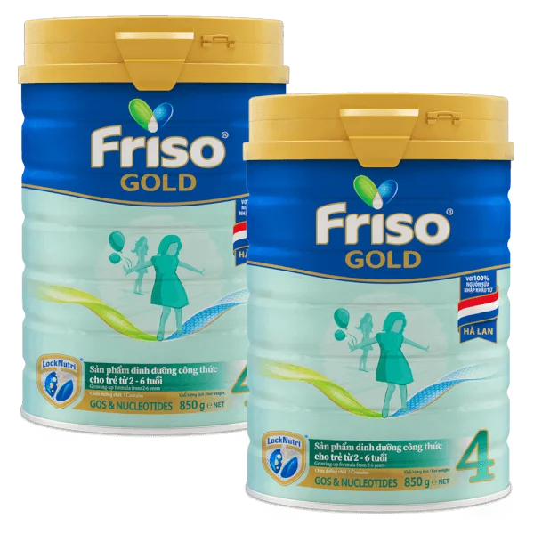 Combo 2 lon Friso Gold 4, 2 - 6 tuổi (850gr)